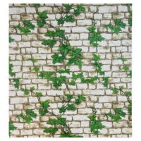 Самоклеющаяся декоративная 3D панель кирпич плющ 700x770x3 мм
