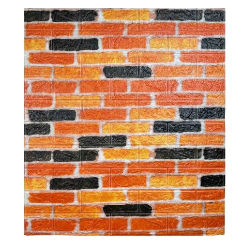 Самоклеющаяся декоративная 3D панель кирпич теракот 700x770x3 мм