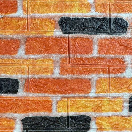 Самоклеющаяся декоративная 3D панель кирпич теракот 700x770x3 мм
