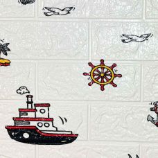 Самоклеющаяся декоративная 3D панель корабли 700x770x3 мм