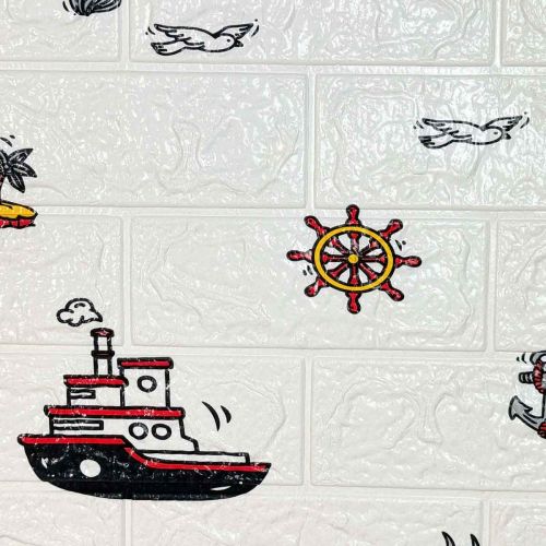 Самоклеющаяся декоративная 3D панель корабли 700x770x3 мм