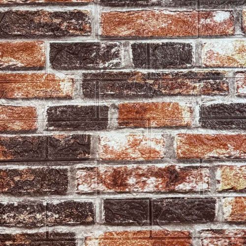 Самоклеющаяся декоративная 3D панель Клинкер 700x770x3 мм