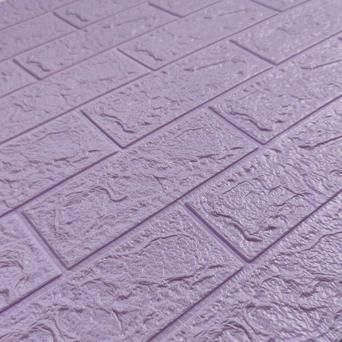 Самоклеющаяся декоративная 3D панель под сиреневый кирпич 700x770x3 мм