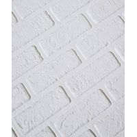 Самоклеющаяся декоративная 3D панель кирпич деко белый 700x770x3 мм