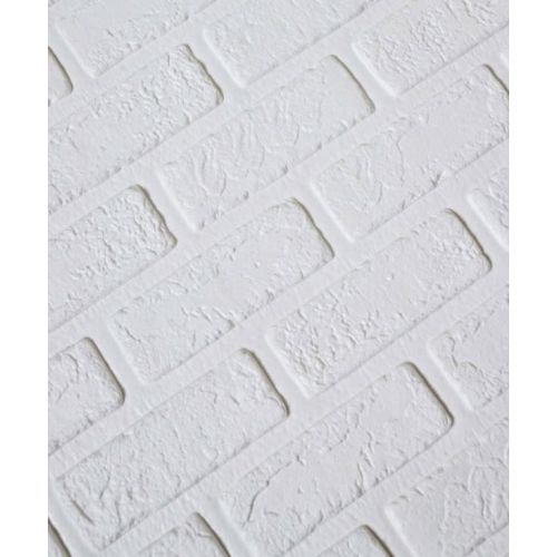 Самоклеющаяся декоративная 3D панель кирпич деко белый 700x770x3 мм