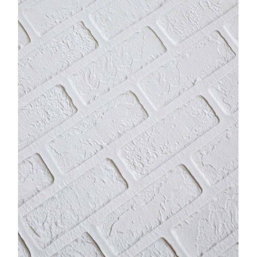 Самоклеющаяся декоративная 3D панель кирпич деко белый 700x770x3 мм