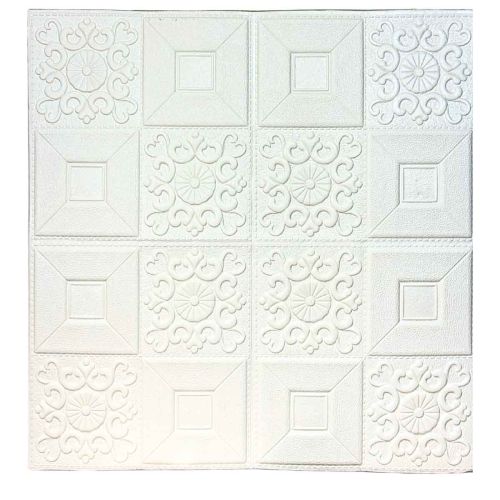 Самоклеющаяся декоративная 3D панель Аракал белый 700x700x5 мм