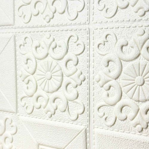 Самоклеющаяся декоративная 3D панель Аракал белый 700x700x5 мм