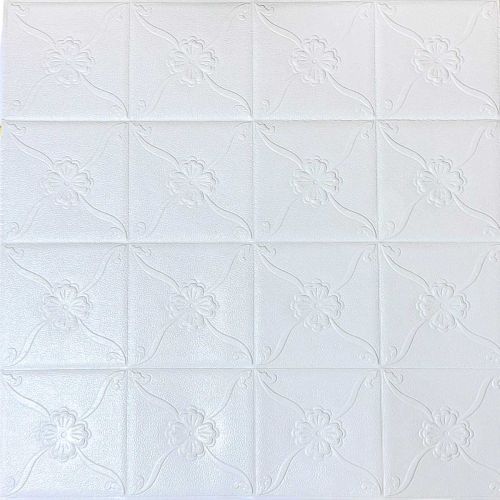 Самоклеющаяся декоративная 3D панель белый фасад 700x770x3 мм