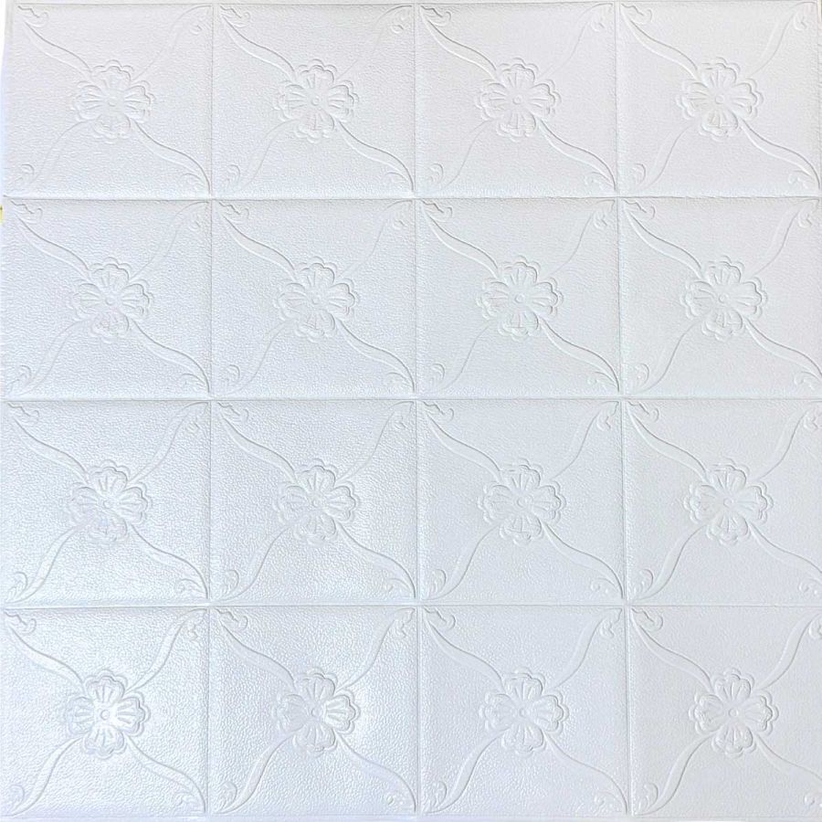 Самоклеющаяся декоративная 3D панель белый фасад 700x770x3 мм