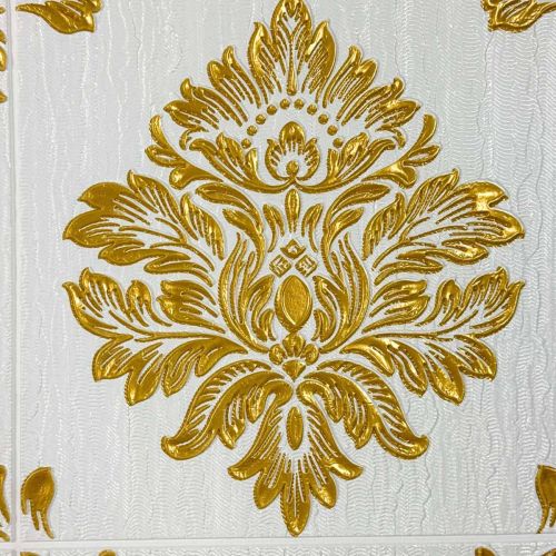 Самоклеющаяся декоративная 3D панель винтаж золотой 680x680x4 мм