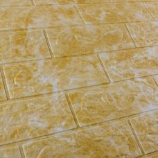 Самоклеющаяся декоративная 3D панель под кирпич золотой мрамор 700x770x5 мм