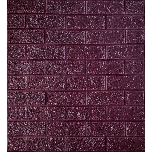 Самоклеющаяся декоративная 3D панель под фиолетовый кирпич 700x770x4 мм