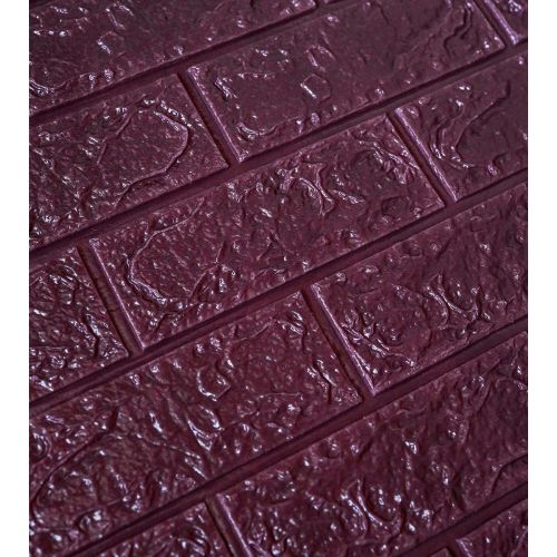 Самоклеющаяся декоративная 3D панель под фиолетовый кирпич 700x770x4 мм