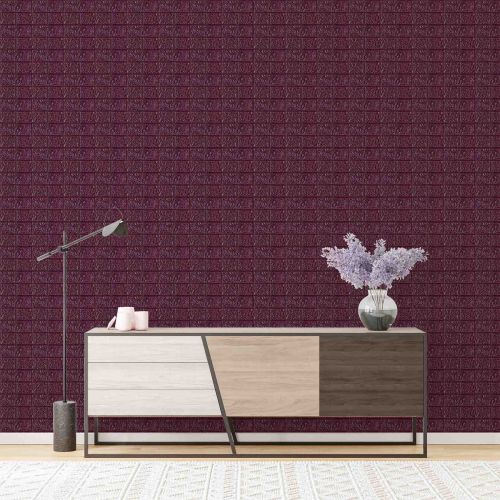 Самоклеющаяся декоративная 3D панель под фиолетовый кирпич 700x770x4 мм