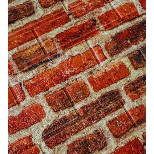 Самоклеющаяся декоративная 3D панель красный кирпич 700x770x5 мм