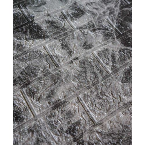 Самоклеющаяся декоративная 3D панель черно-белый мрамор 700x770x5 мм