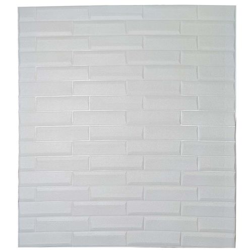 Самоклеющаяся декоративная 3D панель кладка белая 700x770x6 мм