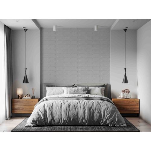 Самоклеющаяся декоративная 3D панель кладка белая 700x770x6 мм