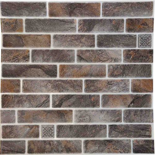 Самоклеющаяся декоративная 3D панель микс серый 690x690x4 мм