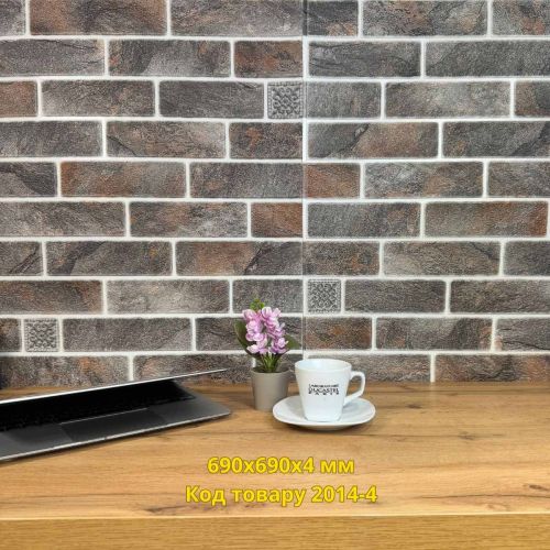 Самоклеющаяся декоративная 3D панель микс серый 690x690x4 мм