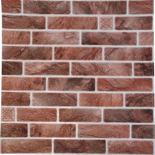 Самоклеющаяся декоративная 3D панель микс красный 690x690x4 мм