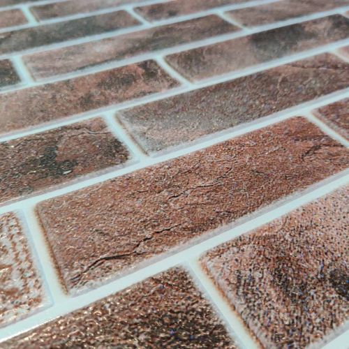 Самоклеющаяся декоративная 3D панель микс красный 690x690x4 мм