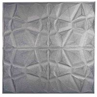 Самоклеющаяся декоративная 3D панель отражение серебряное 700x700x5 мм