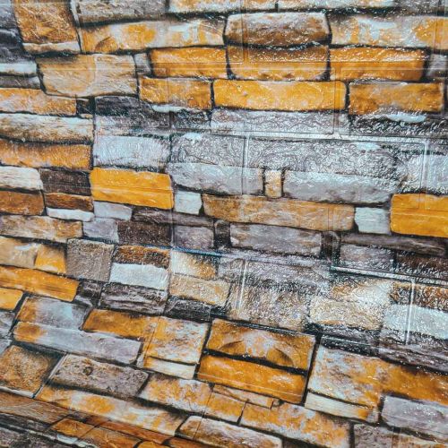 Самоклеющаяся декоративная 3D панель кирпич песчаник 700x3080x3 мм