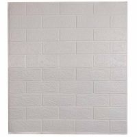 Самоклеющаяся декоративная 3D панель под белый кирпич 700x770x3 мм