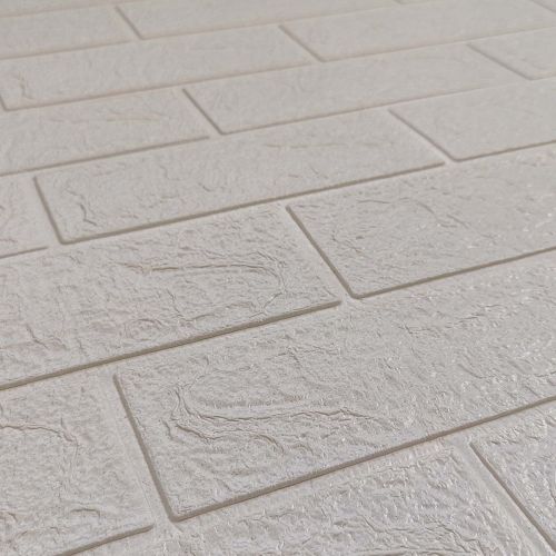 Самоклеющаяся декоративная 3D панель под белый кирпич 700x770x3 мм