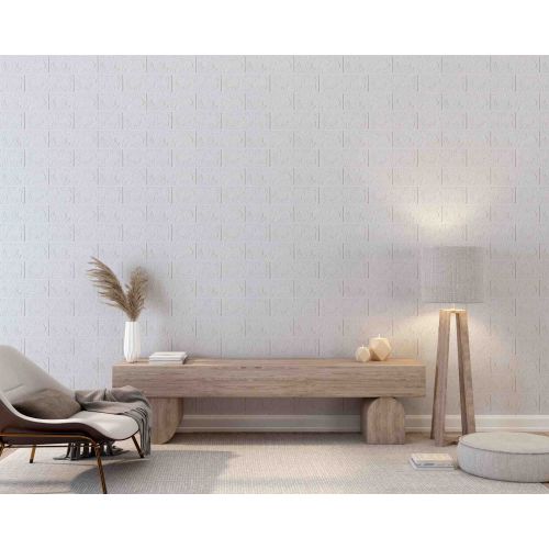 Самоклеющаяся декоративная 3D панель под белый кирпич 700x770x3 мм