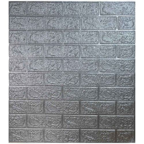 Самоклеющаяся декоративная 3D панель под серебряный кирпич 700x770x3 мм