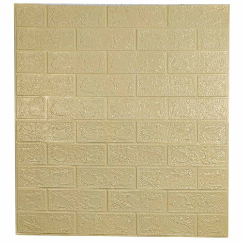 Самоклеющаяся декоративная 3D панель под бежевый кирпич 700x770x3 мм