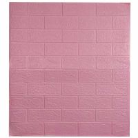 Самоклеющаяся декоративная 3D панель под розовый кирпич 700x770x3 мм