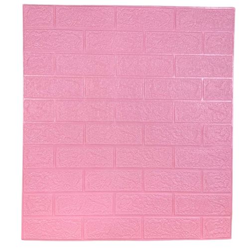 Самоклеющаяся декоративная 3D панель под розовый кирпич 700x770x3 мм