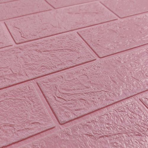 Самоклеющаяся декоративная 3D панель под розовый кирпич 700x770x3 мм
