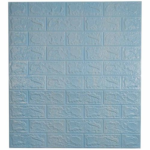 Самоклеющаяся декоративная 3D панель под бирюзовый кирпич 700x770x3 мм
