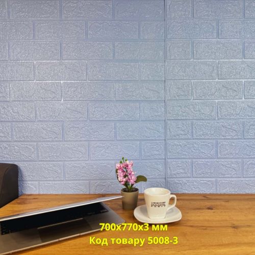 Самоклеющаяся декоративная 3D панель под бирюзовый кирпич 700x770x3 мм