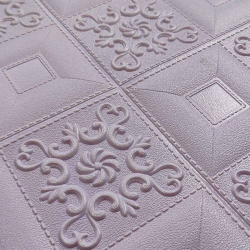 Самоклеющаяся декоративная 3D панель орнамент пурпурный 700x770x5 мм