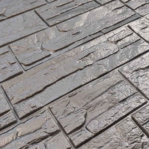 Самоклеющаяся декоративная 3D панель камень культура серебряный 700x770x5 мм