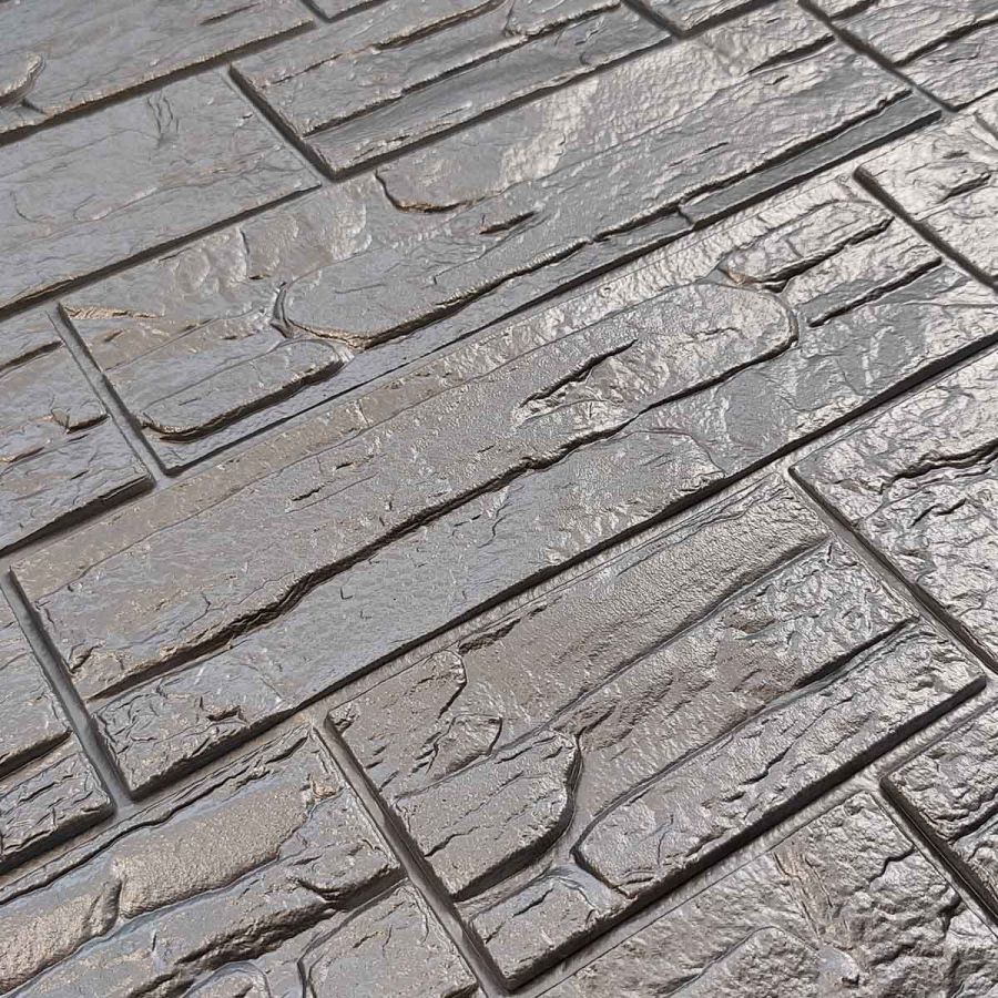 Самоклеющаяся декоративная 3D панель камень культура серебряный 700x770x5 мм