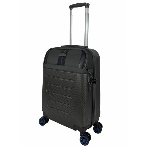 Чемодан маленький Semi Line T5736-1 20 дюймов 55×38,5×22 см Тёмно-коричневый/Голубые линии