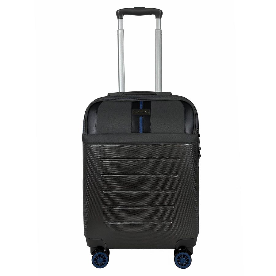 Чемодан маленький Semi Line T5736-1 20 дюймов 55×38,5×22 см Тёмно-коричневый/Голубые линии