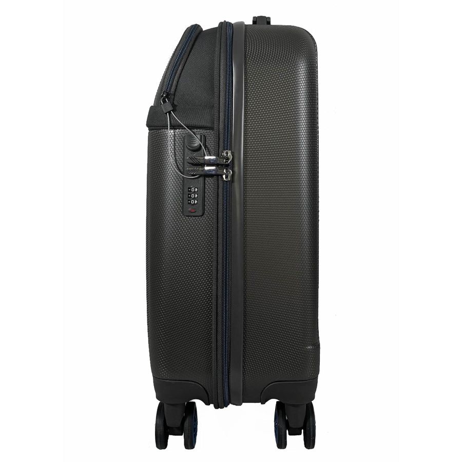 Чемодан маленький Semi Line T5736-1 20 дюймов 55×38,5×22 см Тёмно-коричневый/Голубые линии