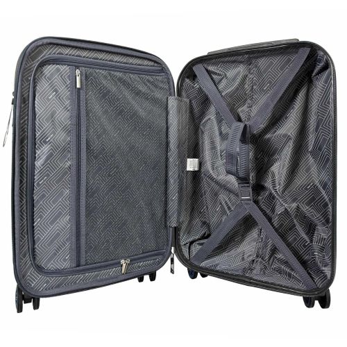 Чемодан маленький Semi Line T5736-1 20 дюймов 55×38,5×22 см Тёмно-коричневый/Голубые линии