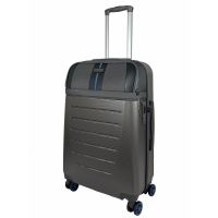 Чемодан средний Semi Line T5736-2 24 дюйма ABS/текстиль 67×45×25 см Тёмно-коричневый/Голубые линии