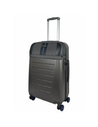 Чемодан средний Semi Line T5736-2 24 дюйма ABS/текстиль 67×45×25 см Тёмно-коричневый/Голубые линии