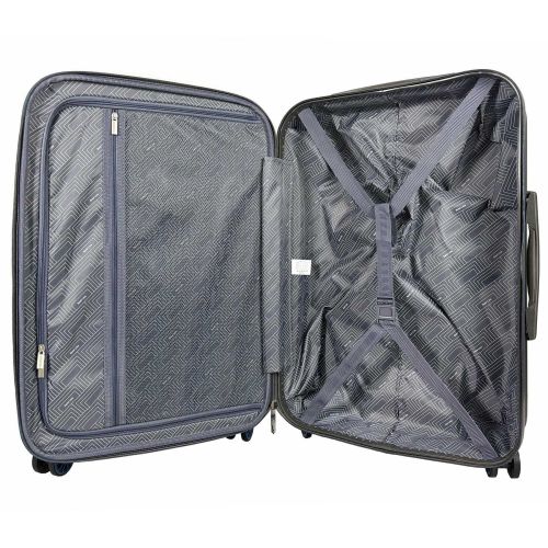 Чемодан средний Semi Line T5736-2 24 дюйма ABS/текстиль 67×45×25 см Тёмно-коричневый/Голубые линии