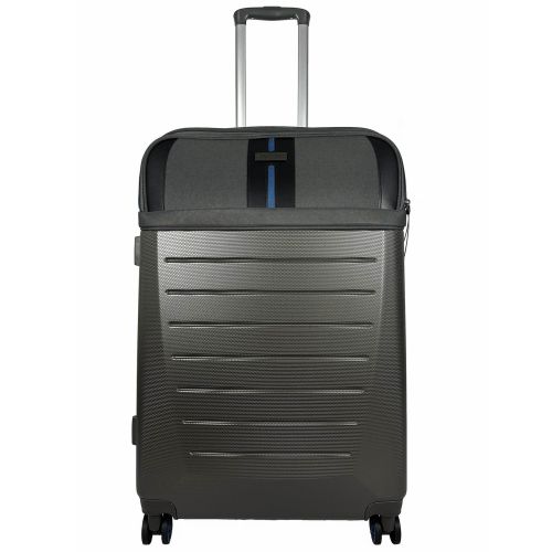 Чемодан большой Semi Line T5736-3 28 дюймов ABS/текстиль 70×48×29,5 см Тёмно-коричневый/Синие линии